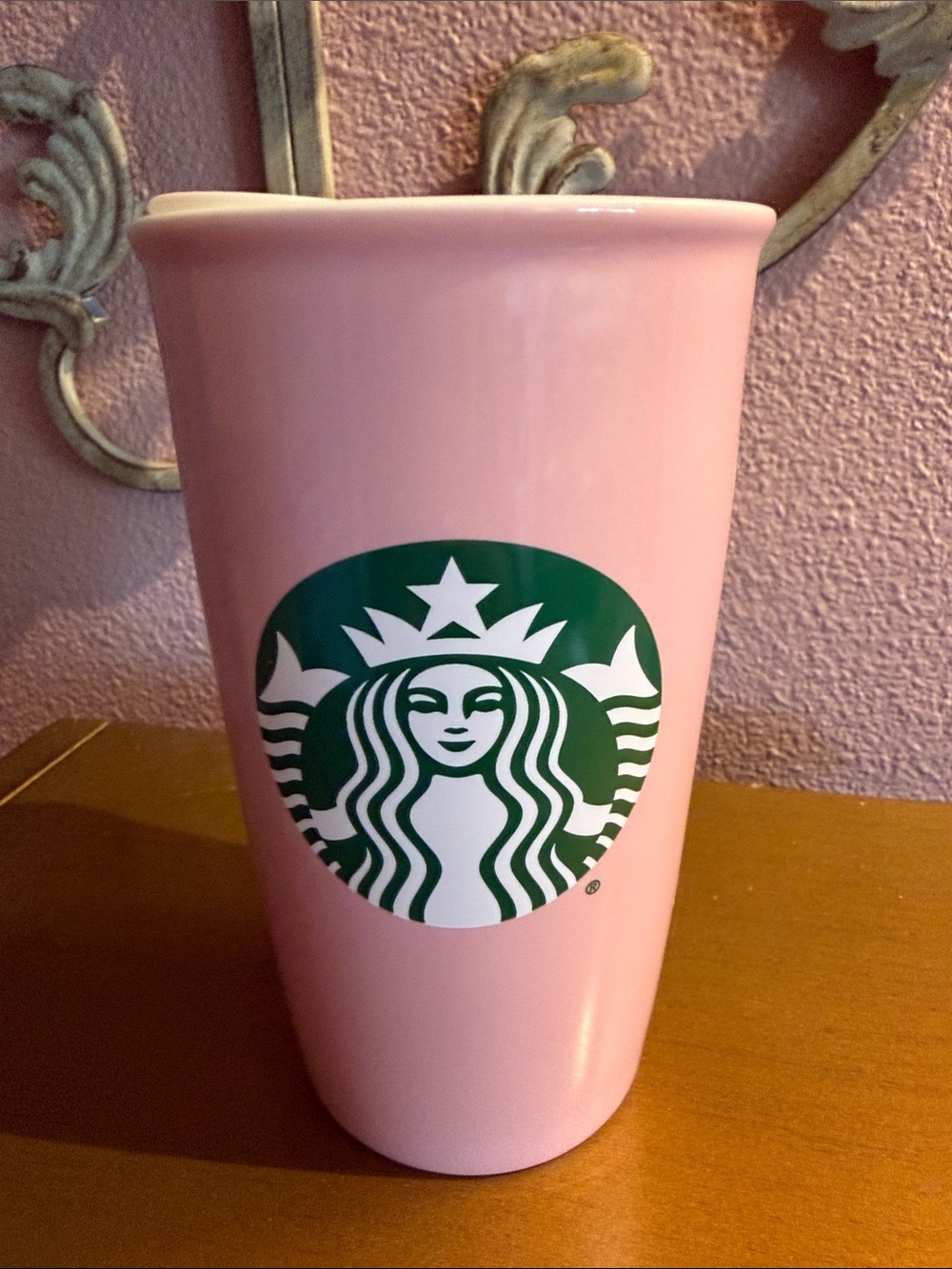 Starbucks Disney Ceramic Pink Tumbler.